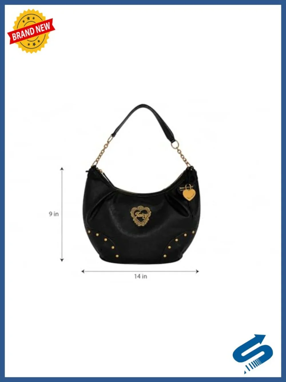 Faux Leather Slouchy Crescent Hobo Bag with Chain Strap